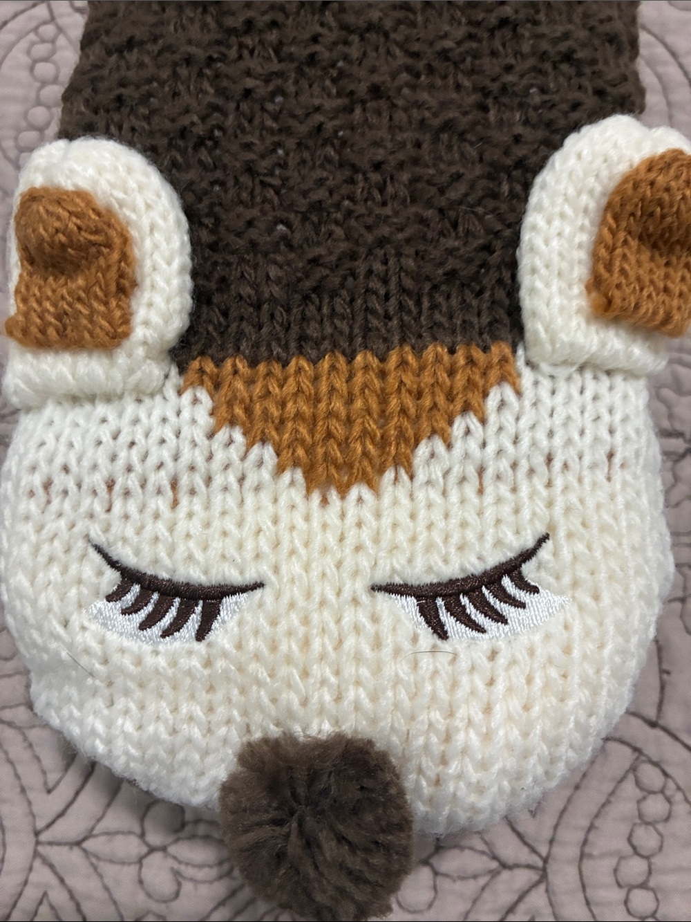 JANE AND BLEECKER NWT Ladies’ Brown & Cream Colored Bear Slipper Socks One Size. - Picture 4 of 10